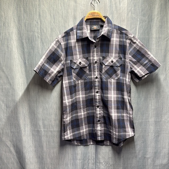 Harley-Davidson plaid button up shirt size medium - Picture 2 of 8